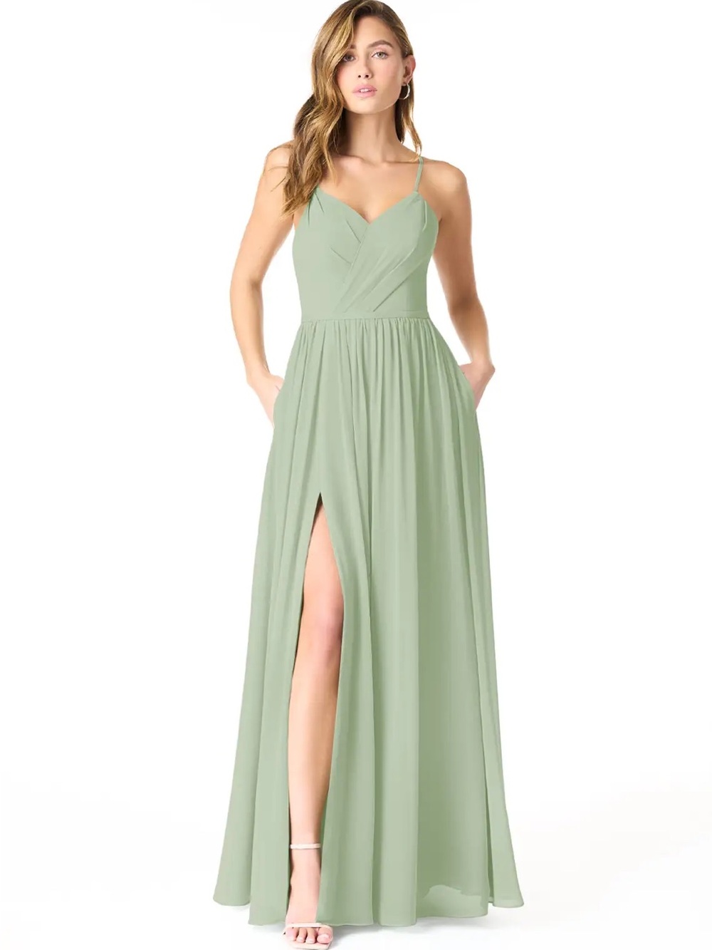 Azazie Cora Sage Green Dress